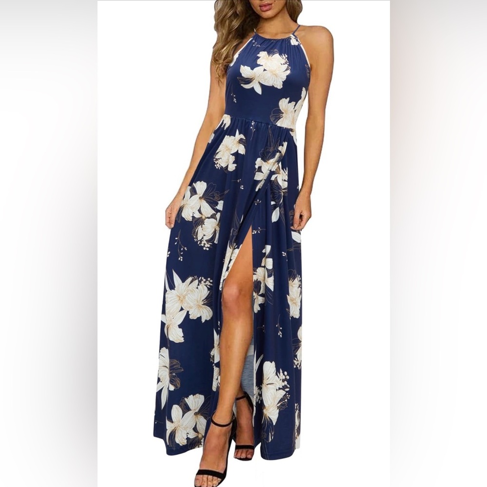 Navy Floral Maxi Dress
